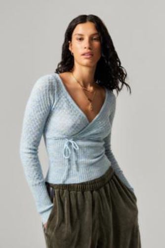 Kimchi Pointelle Wrap Top - XS at Urban Outfitters - Kimchi Blue - Modalova