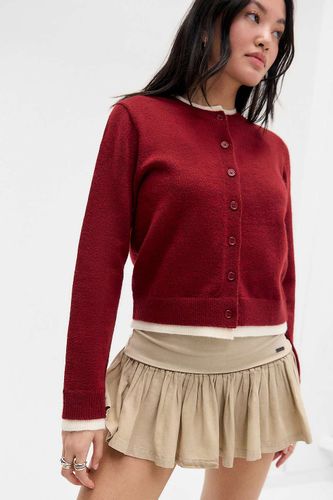 Preppy Double Layer Plain Cardigan - XS at Urban Outfitters - BDG - Modalova