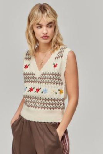 UO V-Neck Patterned Knit Tank Top - XS at - Urban Outfitters - Modalova