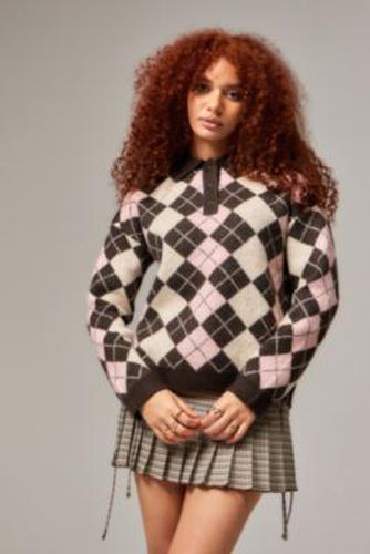 UO Argyle Collared Jumper XS at - Urban Outfitters - Modalova