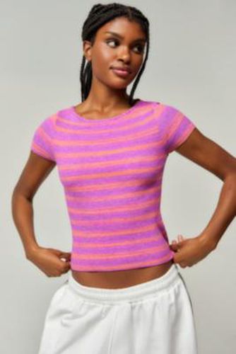 UO Space-Dye Knit T-Shirt - Pink XS at - Urban Outfitters - Modalova