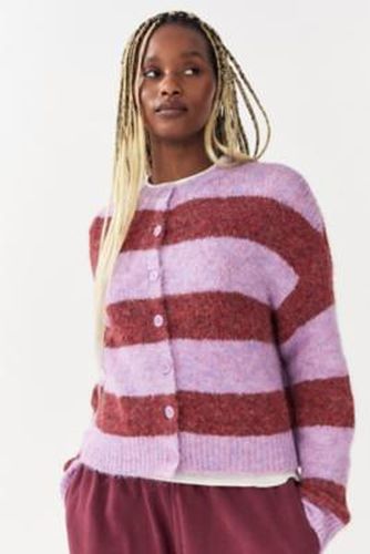 UO Dakota Stripe Knit Cardigan - Pink XS at - Urban Outfitters - Modalova