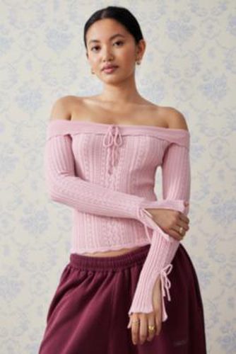 Off-The-Shoulder Knit Top - Pink XS at Urban Outfitters - Kimchi Blue - Modalova