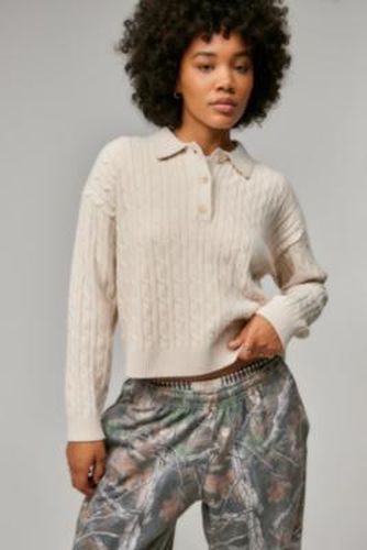 UO Cable Knit Collar Jumper - XS at - Urban Outfitters - Modalova