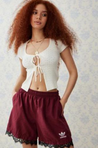 Pointelle Tie-Front Top - Cream XS at Urban Outfitters - Kimchi Blue - Modalova