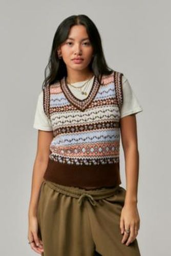 Fairisle Pattern Tank Top - Brown XL at Urban Outfitters - BDG - Modalova