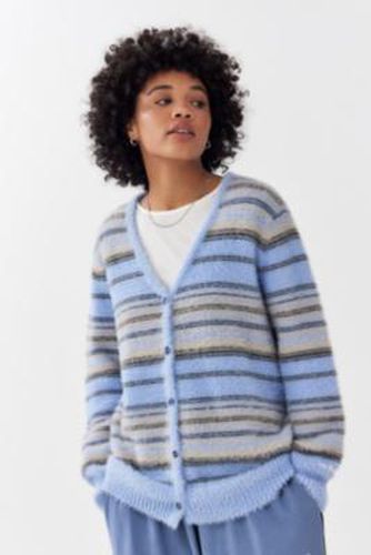 Stripe Fluff Cardigan - Blue XS at Urban Outfitters - iets frans... - Modalova