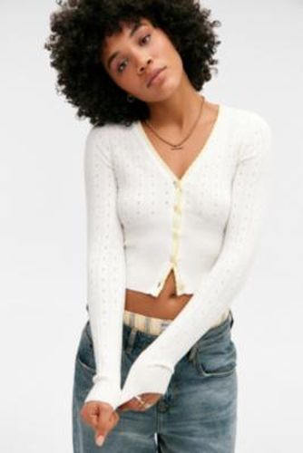 UO V-Neck Pointelle Cardigan - S at - Urban Outfitters - Modalova