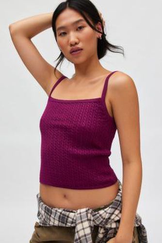 Pamela Cable Knit Sweater Cami - Red Berry XS at Urban Outfitters - BDG - Modalova