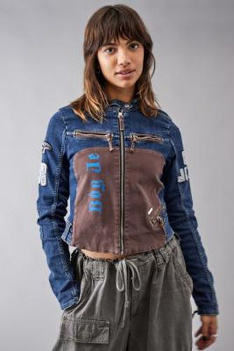 Applique Denim Motocross Jacket - Indigo XS at Urban Outfitters - BDG - Modalova