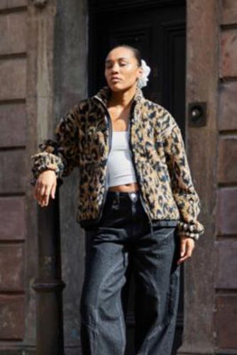 Olive Leopard Print Fleece Jacket - 2XS at Urban Outfitters - BDG - Modalova