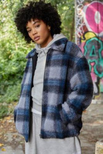 Check Fleece Jacket - Blue 2XS at Urban Outfitters - BDG - Modalova