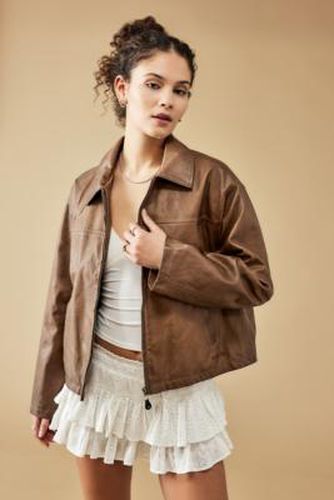 Dex Faux Leather Jacket - Brown 2XS at Urban Outfitters - BDG - Modalova