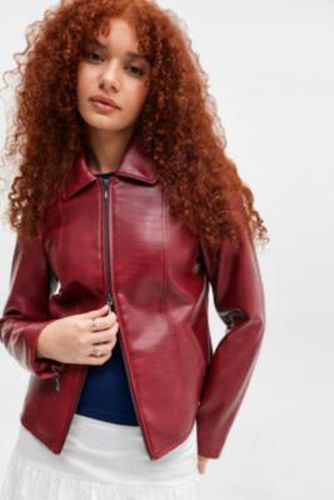 Fitted Snake Faux Leather Jacket - 2XS at Urban Outfitters - Silence + Noise - Modalova