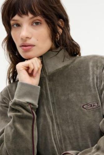 Iets frans. Khaki Harri Piped Velour Track Top - Khaki XS at Urban Outfitters - iets frans... - Modalova