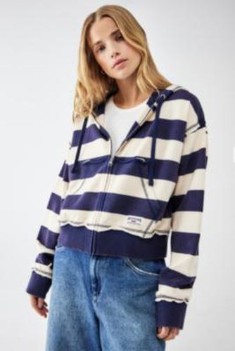 Stripe Zip-Up Hoodie - Navy XS at Urban Outfitters - BDG - Modalova