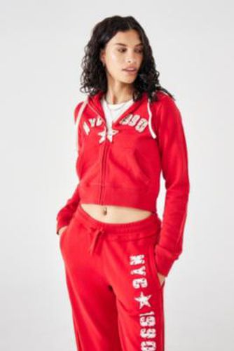 UO 1990 NYC Applique Zip-Through Hoodie - Red XS at - Urban Outfitters - Modalova