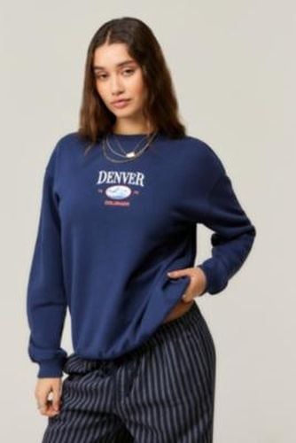 UO Navy Denver Embroidered Sweatshirt - Navy XS at - Urban Outfitters - Modalova