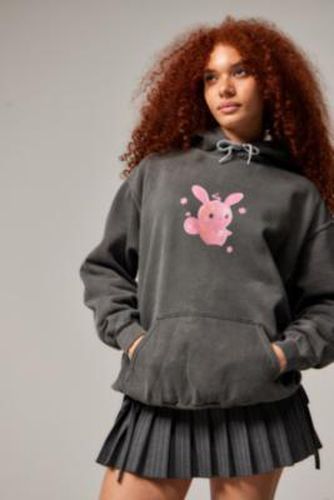 UO Charcoal Cyber Bunny Hoodie - Black S/M at - Urban Outfitters - Modalova