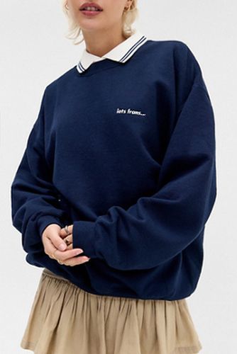 Iets frans. Embroidered Sweatshirt - Navy XS at Urban Outfitters - iets frans... - Modalova