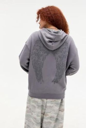 Dusty Wings Zip Hoodie - Grey M at Urban Outfitters - Silence + Noise - Modalova