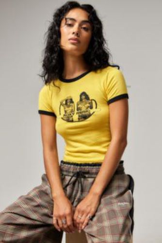 UO Roxy Music Ringer T-Shirt - Light Yellow XS at - Urban Outfitters - Modalova