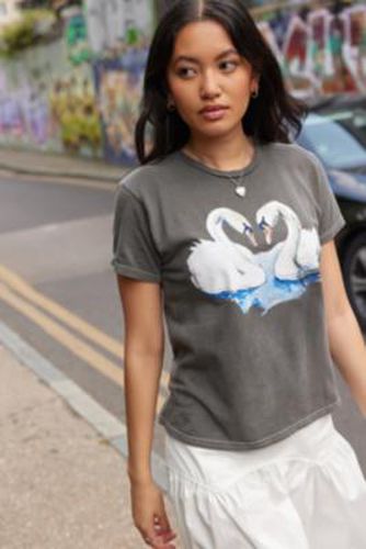 UO Swan T-Shirt - Grey M/L at - Urban Outfitters - Modalova