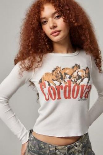 UO Cordova Horse Waffle Knit Top - White XS at - Urban Outfitters - Modalova