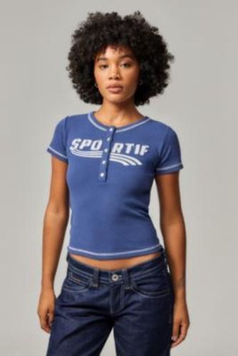 Blue Sportif Applique Henley - L at Urban Outfitters - BDG - Modalova