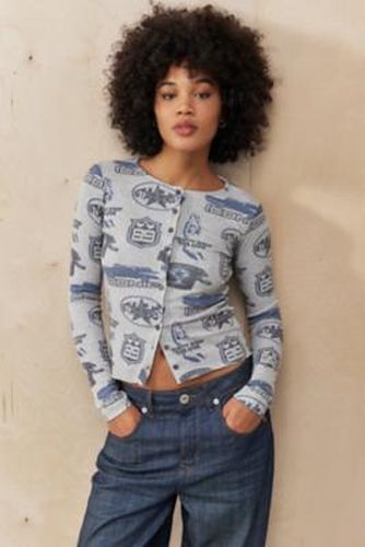 UO Badge Cardigan - Grey XS at - Urban Outfitters - Modalova