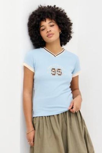 UO Ohio V-Neck Baby T-Shirt - Blue XS at - Urban Outfitters - Modalova