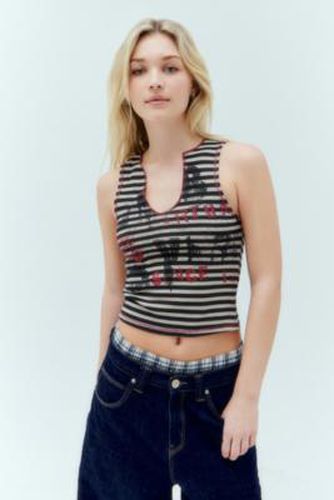 UO Stripe Stamp Notched Tank Top XL at - Urban Outfitters - Modalova