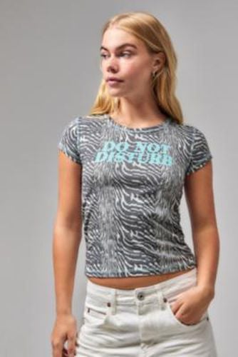 UO Do Not Disturb Zebra Print Baby T-Shirt - Black XS at - Urban Outfitters - Modalova