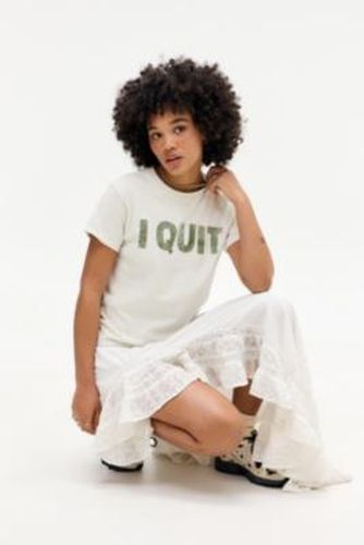 UO I Quit Relaxed T-Shirt - White M/L at - Urban Outfitters - Modalova