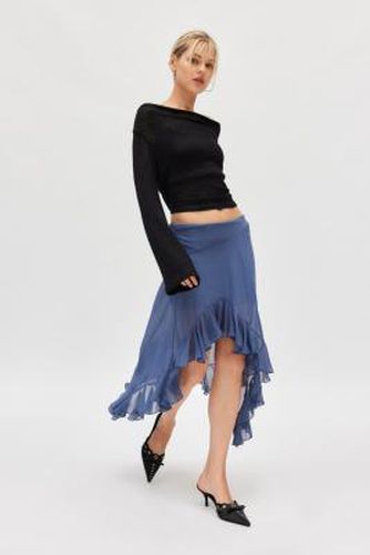 Hibiscus Asymmetric Hanky Hem Midi Skirt - / XS at Urban Outfitters - Ecote - Modalova