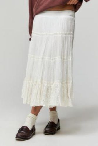 Isla Crinkle Lace Midi Skirt - 2XS at Urban Outfitters - Kimchi Blue - Modalova