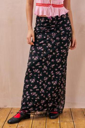 UO Ditsy Floral Mesh Maxi Skirt - Pink 2XS at - Urban Outfitters - Modalova