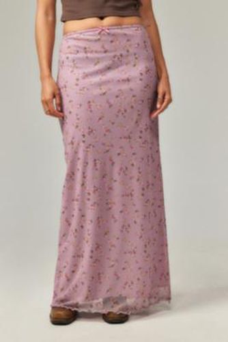 UO Floral Maxi Skirt - Pink 2XS at - Urban Outfitters - Modalova
