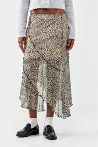 UO Asymmetric Mesh Midi Skirt - XL at - Urban Outfitters - Modalova