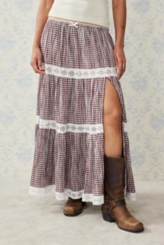 Celia Gingham Maxi Skirt - Brown XS at Urban Outfitters - Kimchi Blue - Modalova