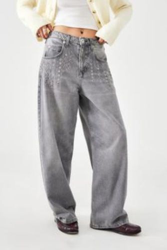 Jaya Baggy Grey Eyelet Jeans - Grey 24W 32L at Urban Outfitters - BDG - Modalova