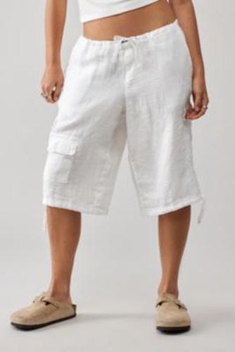 Longline Linen Utility Shorts - White 2XS at Urban Outfitters - BDG - Modalova