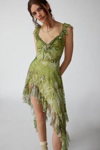UO Hyacinth Lace Spliced Midi Dress - Green M at - Urban Outfitters - Modalova