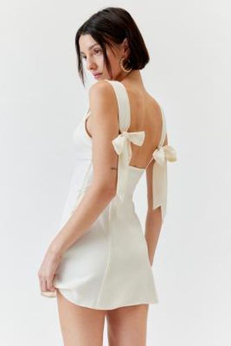 Bri Bow Mini Dress - White XS at Urban Outfitters - Light Before Dark - Modalova