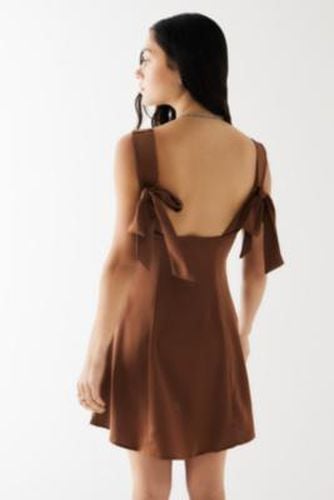 Bri Bow Mini Dress - Brown XS at Urban Outfitters - Light Before Dark - Modalova