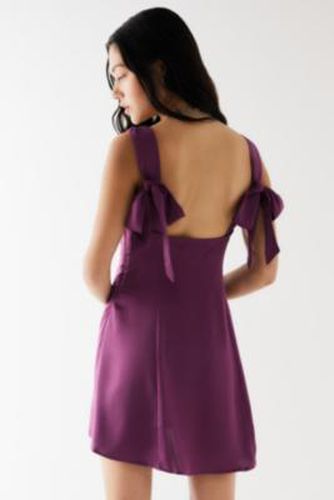 Bri Bow Mini Dress - Purple XS at Urban Outfitters - Light Before Dark - Modalova