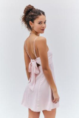 Bella Bow Tie-Back Mini Dress - Pink 2XS at Urban Outfitters - Light Before Dark - Modalova