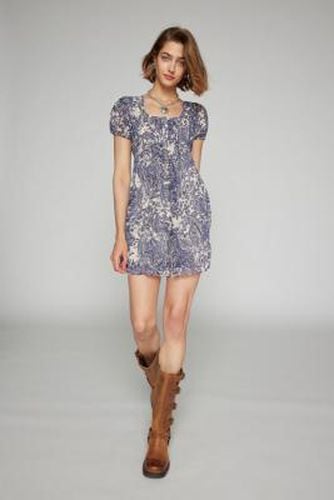 Phoebe Babydoll Mini Dress - Blue 2XS at Urban Outfitters - Kimchi Blue - Modalova
