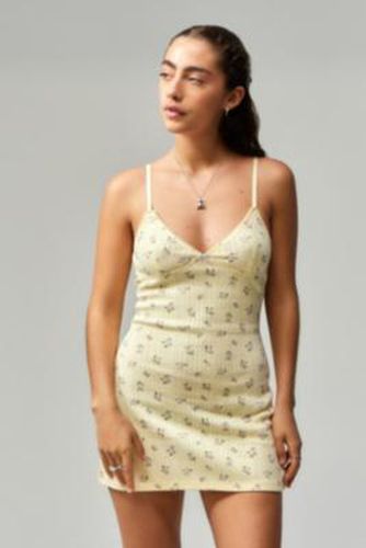 UO Je T'Aime Floral Mini Dress - Yellow 2XS at - Urban Outfitters - Modalova