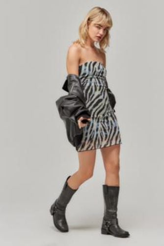 Alix Mesh Mini Dress - Blue 2XS at Urban Outfitters - Silence + Noise - Modalova